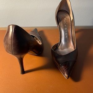 Sexy, pretty Brown leather heels by Marc Fisher